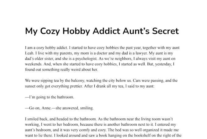 ghostwrite an original fantasy story in prose